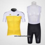 2011 Abbigliamento Ciclismo Assos Bianco e Giallo Manica Corta e Salopette