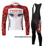 2011 Abbigliamento Ciclismo Trek Rosso e Bianco Manica Lunga e Salopette