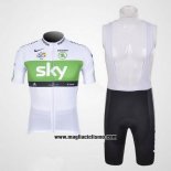 2012 Abbigliamento Ciclismo Sky Lider Bianco e Verde Manica Corta e Salopette