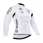 2015 Abbigliamento Ciclismo Tour de France Bianco Manica Lunga e Salopette