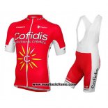 2016 Abbigliamento Ciclismo Cofidis Rosso e Bianco Manica Corta e Salopette