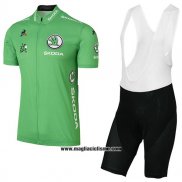 2017 Abbigliamento Ciclismo Tour de France Verde Manica Corta e Salopette