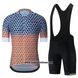 2019 Abbigliamento Ciclismo Etixxl Blu Arancione Manica Corta e Salopette