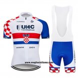 2019 Abbigliamento Ciclismo UHC Bianco Rosso Blu Manica Corta e Salopette