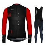 2020 Abbigliamento Ciclismo NDLSS Nero Rosso Manica Lunga e Salopette