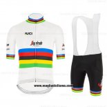 2020 Abbigliamento Ciclismo UCI Mondo Campione Segafredo Zanetti Manica Corta e Salopette