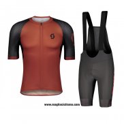 2021 Abbigliamento Ciclismo Scott Spento Arancione Manica Corta e Salopette