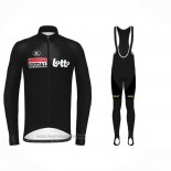 2022 Abbigliamento Ciclismo Lotto Soudal Nero Manica Lunga e Salopette