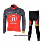 2010 Abbigliamento Ciclismo Radioshack Arancione e Grigio Manica Lunga e Salopette