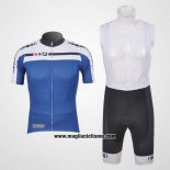2011 Abbigliamento Ciclismo Giordana Bianco e Blu Manica Corta e Salopette