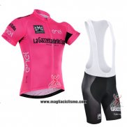2016 Abbigliamento Ciclismo Giro d'Italia Rosa e Nero Manica Corta e Salopette