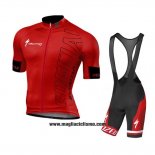 2016 Abbigliamento Ciclismo Specialized Aceso Rosso e Nero Manica Corta e Salopette