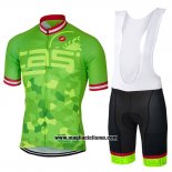 2017 Abbigliamento Ciclismo Castelli Aceso Verde Manica Corta e Salopette