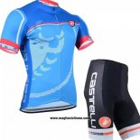 2020 Abbigliamento Ciclismo Castelli Blu Manica Corta e Salopette