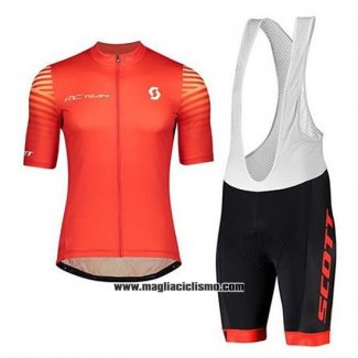 2020 Abbigliamento Ciclismo Scott Rosso Manica Corta e Salopette