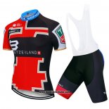 2020 Abbigliamento Ciclismo Svizzera Rosso Nero Blu Manica Corta e Salopette