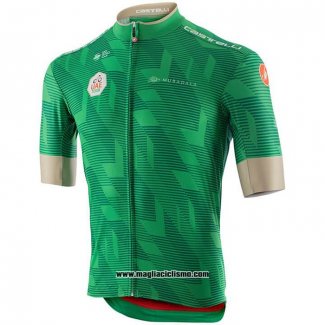 2020 Abbigliamento Ciclismo UAE Tour Verde Manica Corta e Salopette