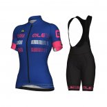 2021 Abbigliamento Ciclismo Donne ALE Blu Fuxia Manica Corta e Salopette
