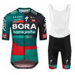 2023 Abbigliamento Ciclismo Bora-Hansgrone Verde Rosso Manica Corta e Salopette