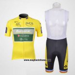 2011 Abbigliamento Ciclismo Europcar Lider Giallo Manica Corta e Salopette