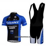 2011 Abbigliamento Ciclismo Giant Blu e Nero Manica Corta e Salopette