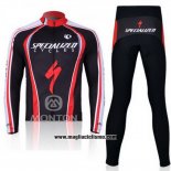 2011 Abbigliamento Ciclismo Specialized Rosso e Nero Manica Lunga e Salopette