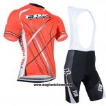 2014 Abbigliamento Ciclismo Fox Arancione Manica Corta e Salopette