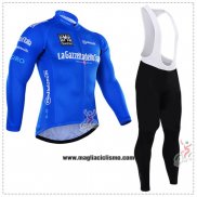 2016 Abbigliamento Ciclismo Giro d'Italia Blu e Bianco Manica Lunga e Salopette