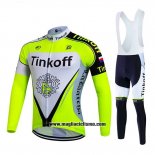 2017 Abbigliamento Ciclismo Tinkoff Aceso Verde Manica Lunga e Salopette