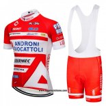 2018 Abbigliamento Ciclismo Androni Giocattoli Arancione e Bianco Manica Corta e Salopette