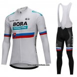 2018 Abbigliamento Ciclismo Bora Campione Slovacchia Bianco Manica Lunga e Salopette