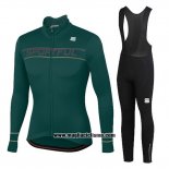 2020 Abbigliamento Ciclismo Donne Sportful Verde Manica Lunga e Salopette