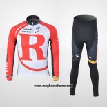 2011 Abbigliamento Ciclismo Radioshack Bianco e Rosso Manica Lunga e Salopette