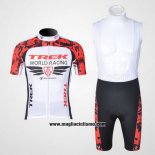 2011 Abbigliamento Ciclismo Trek Rosso e Bianco Manica Corta e Salopette