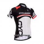 2014 Abbigliamento Ciclismo Fox Cyclingbox Bianco e Nero Manica Corta e Salopette