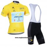 2014 Abbigliamento Ciclismo Tour de France Lider Astana Lider Giallo Manica Corta e Salopette