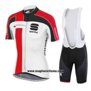 2016 Abbigliamento Ciclismo Sportful Rosso e Bianco Manica Corta e Salopette