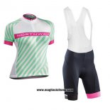 2017 Abbigliamento Ciclismo Donne Northwave Verde e Rosa Manica Corta e Salopette