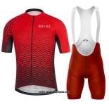2020 Abbigliamento Ciclismo NDLSS Rosso Manica Corta e Salopette