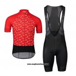2020 Abbigliamento Ciclismo POC Rosso Nero Manica Corta e Salopette
