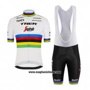 2020 Abbigliamento Ciclismo UCI Mondo Campione Trek Segafredo Manica Corta e Salopette