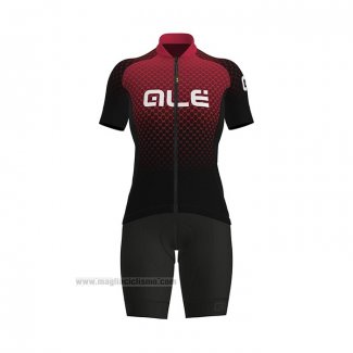 2021 Abbigliamento Ciclismo Donne ALE Rosso Nero Manica Corta e Salopette