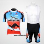 Abbigliamento Ciclismo Jayco Celeste e Rosso Manica Corta e Salopette