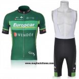 2011 Abbigliamento Ciclismo Europcar Verde Manica Corta e Salopette