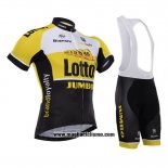 2015 Abbigliamento Ciclismo Lotto NL Jumbo Giallo Manica Corta e Salopette