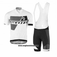 2017 Abbigliamento Ciclismo Scott Grigio e Bianco Manica Corta e Salopette