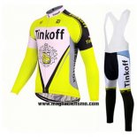 2017 Abbigliamento Ciclismo Tinkoff Giallo Manica Lunga e Salopette