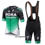 2018 Abbigliamento Ciclismo Bora Verde Manica Corta e Salopette