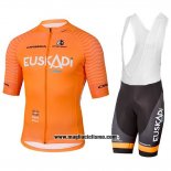 2018 Abbigliamento Ciclismo Euskadi Arancione Manica Corta e Salopette