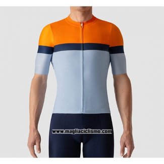 2019 Abbigliamento Ciclismo La Passione Arancione Blu Manica Corta e Salopette